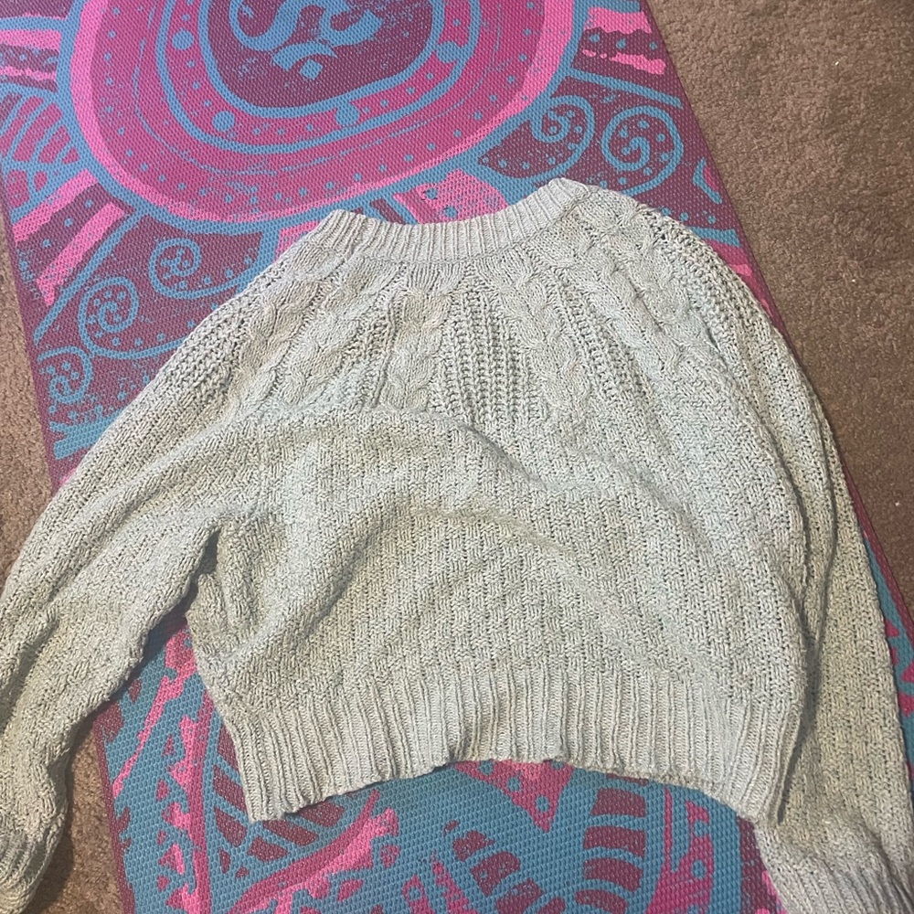 Cozy Cable Knit Sweater - light blue